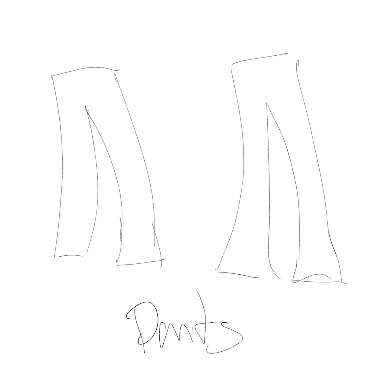 Sketch of two pairs of pants