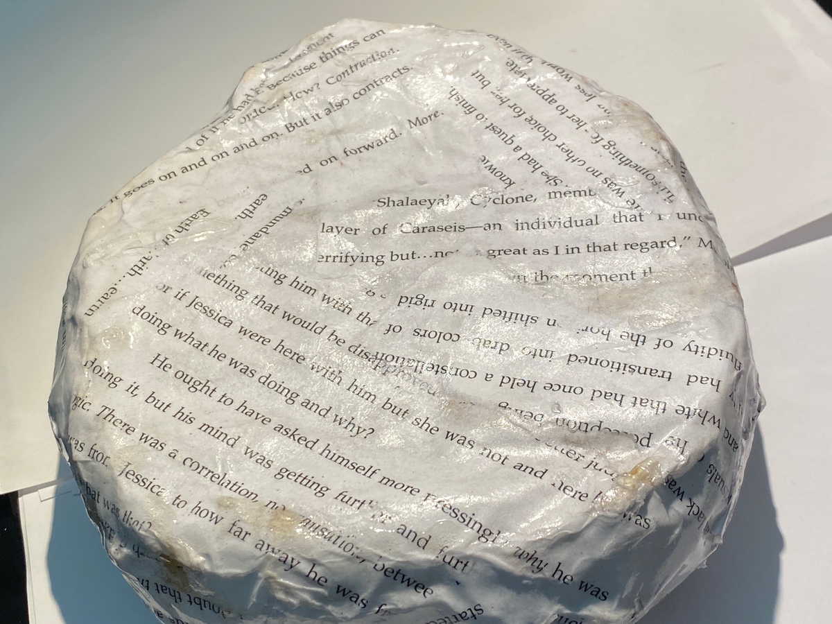 Bottom of the paper mache clam